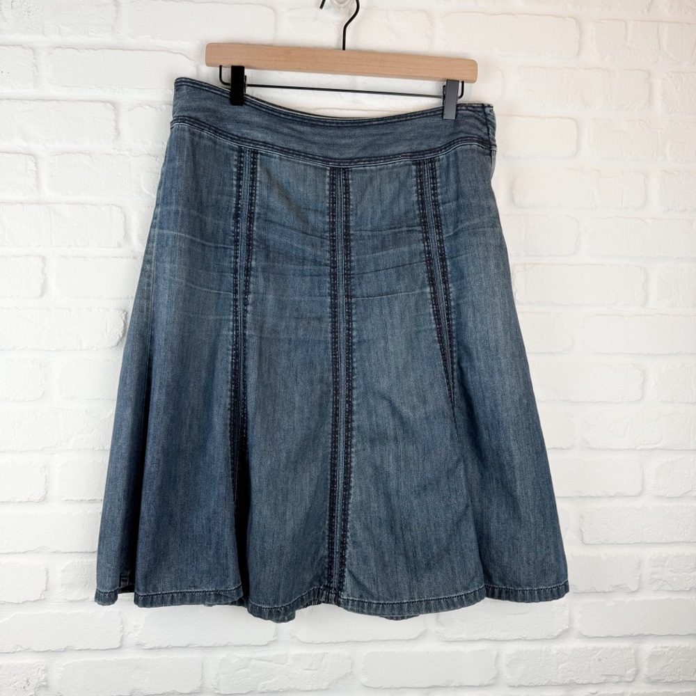 Liz Claiborne A-Line Medium Wash Denim Skirt Jean Petite 10